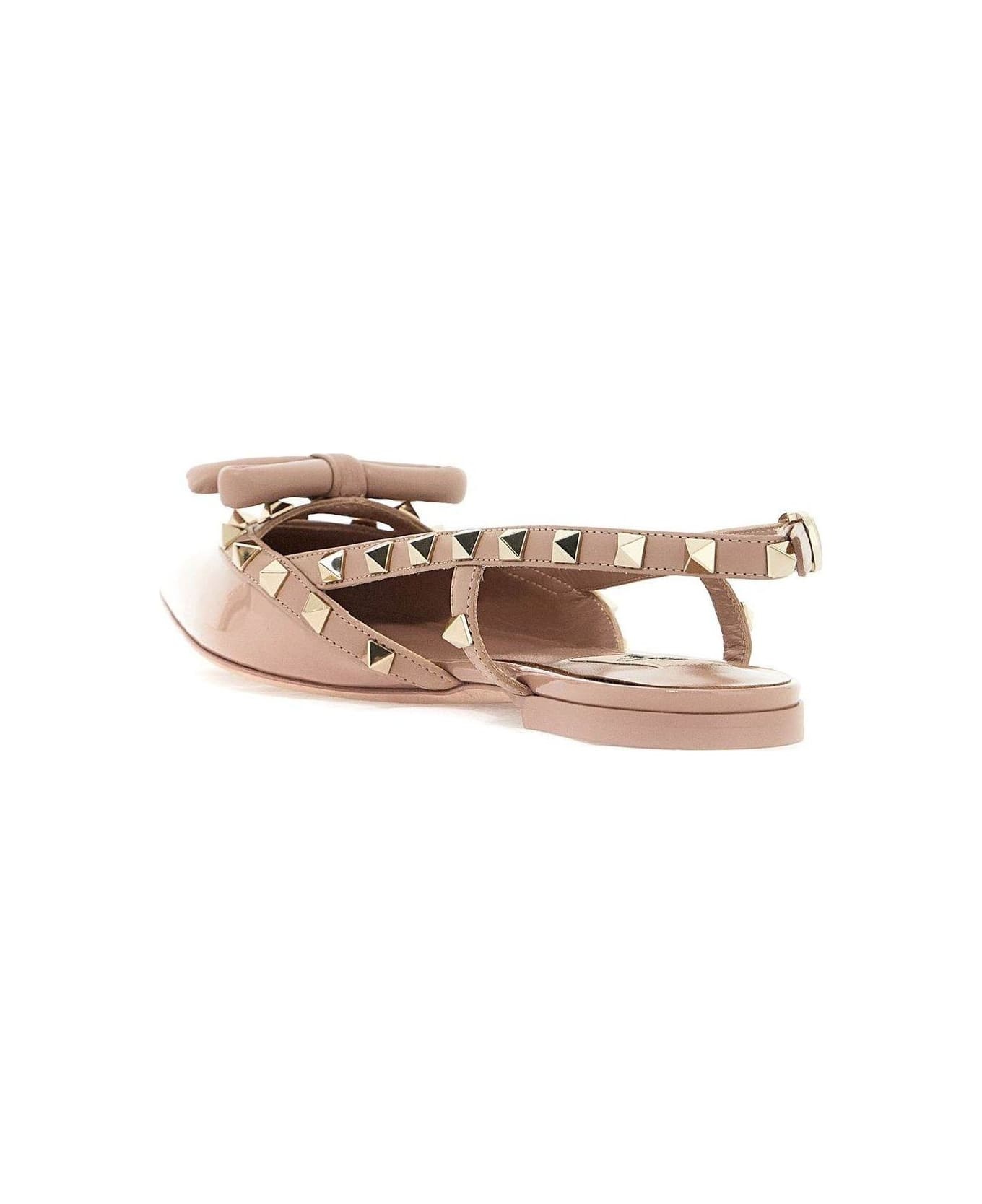 Garavani Rockstud Pointed Toe Slingback Ballerina Shoes - 2