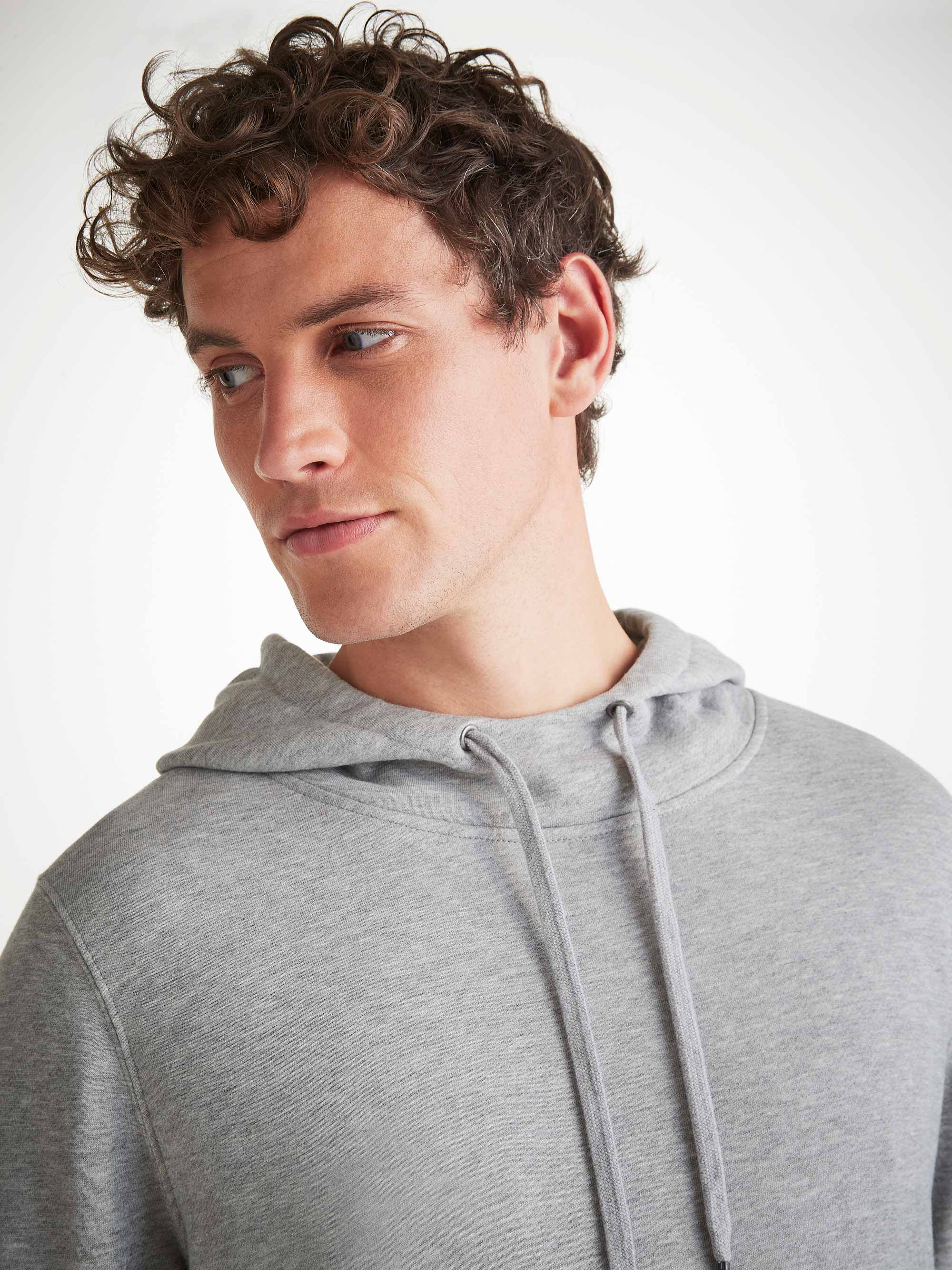 Men's Pullover Hoodie Quinn Cotton Modal Silver - 5