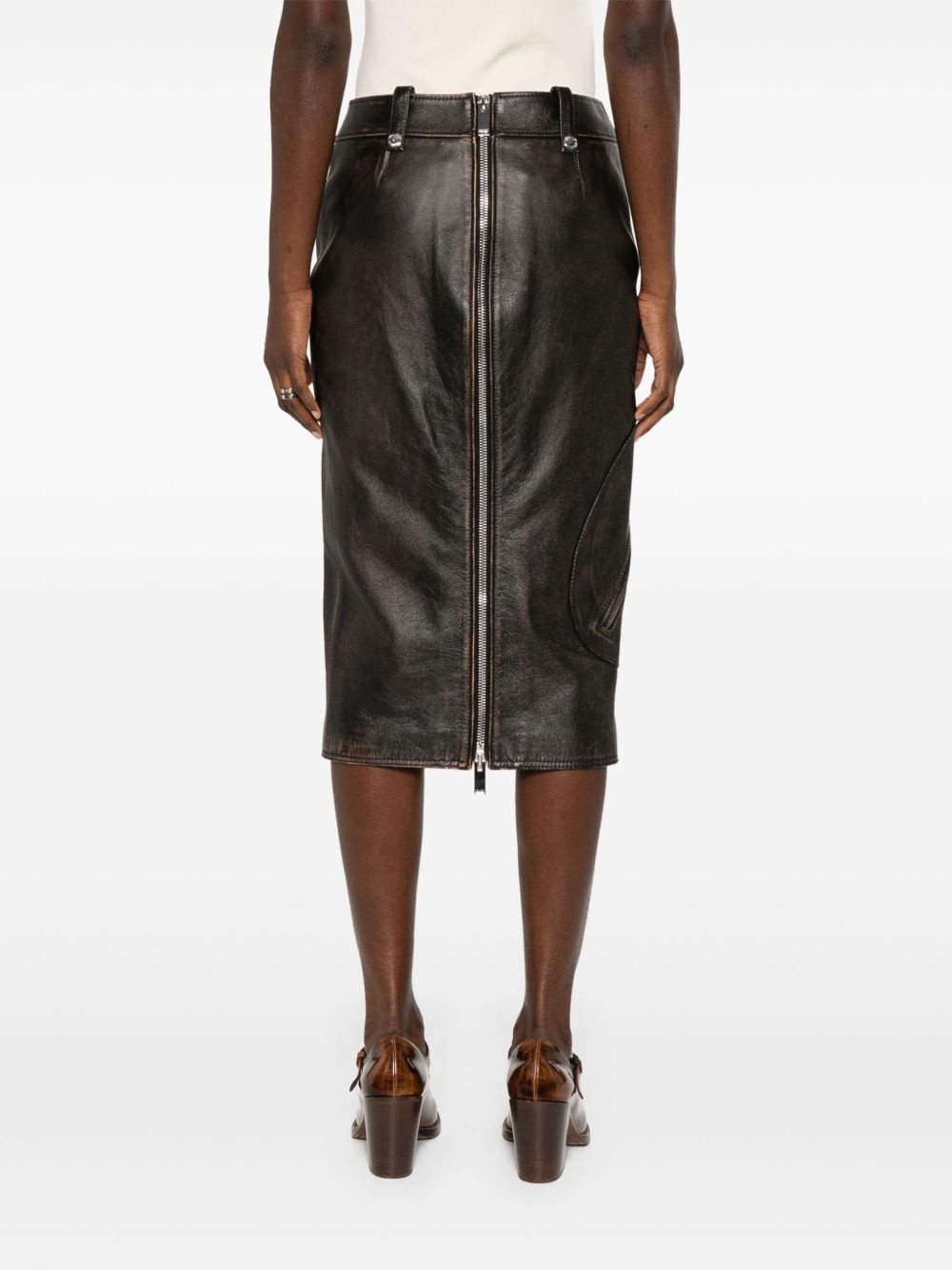 leather pencil skirt - 4