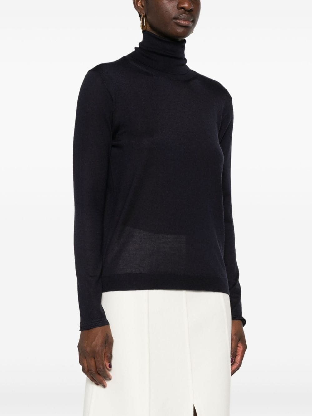 turtleneck fine-knit sweater - 3