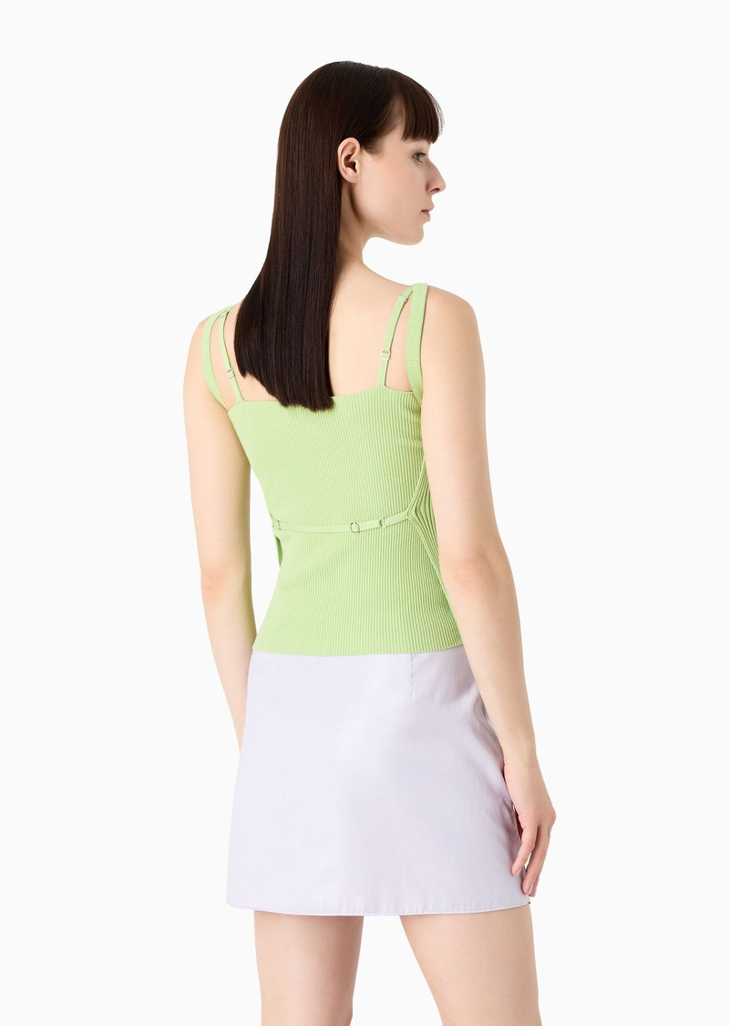 Emporio Armani Sustainability Values Capsule Collection viscose blend rib-knit tank top 3