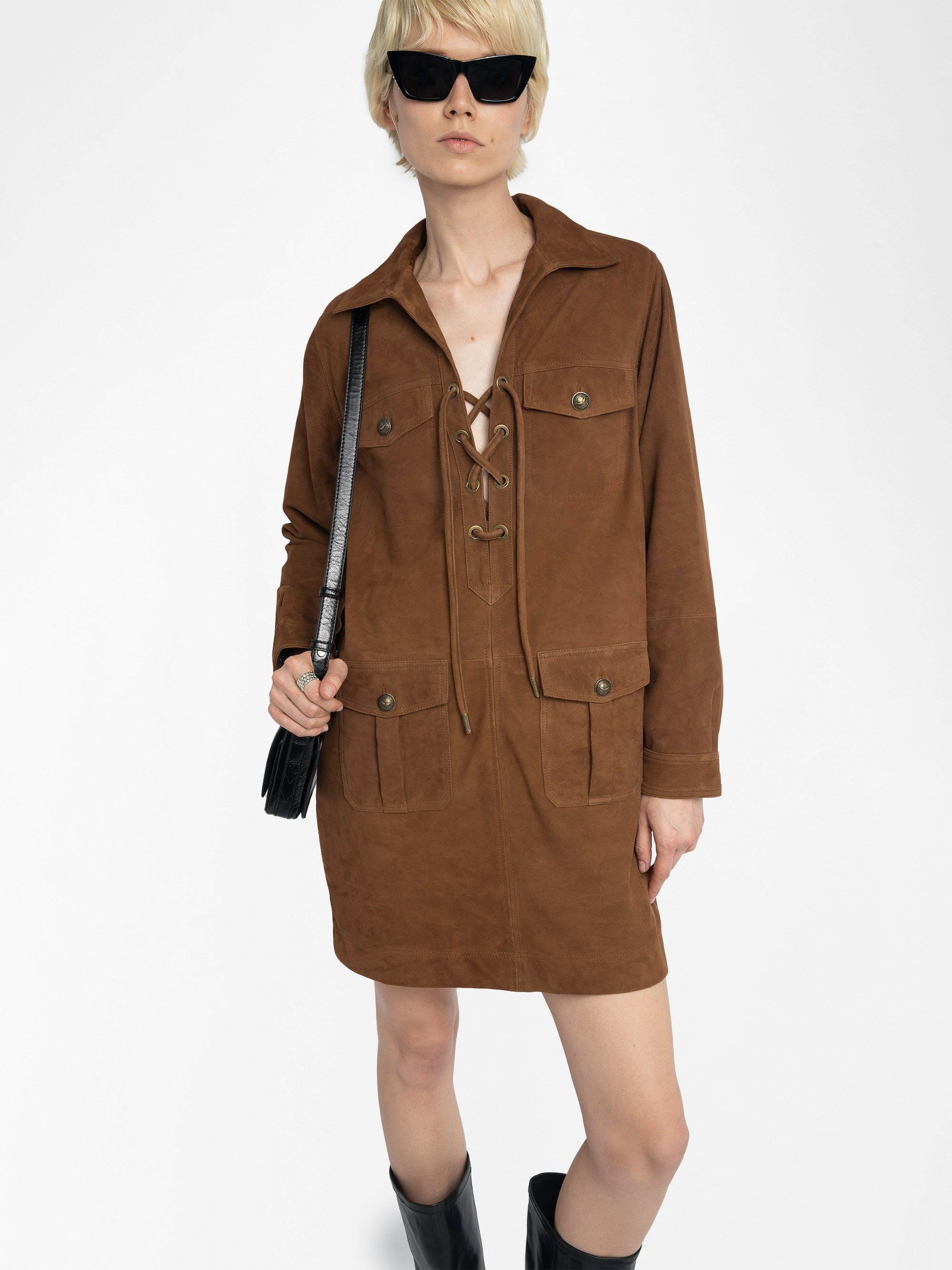 Remacha Suede Leather Dress - 4