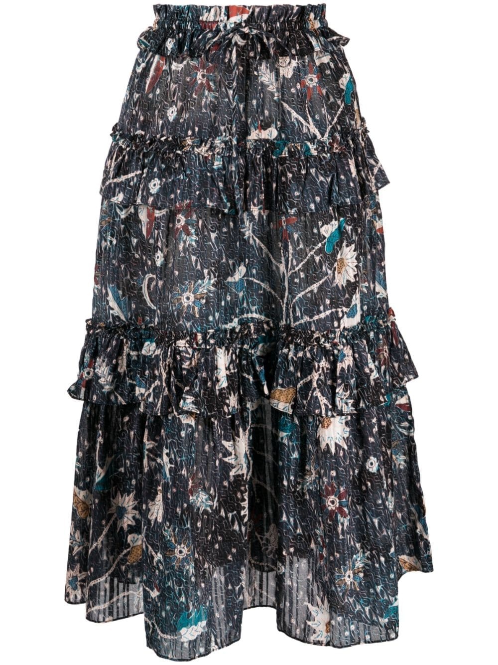 Josette graphic-print midi skirt - 1