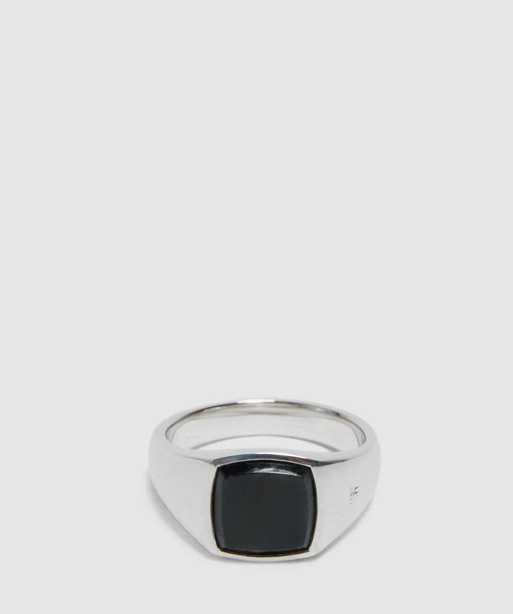 Black larvikite kay ring - 1