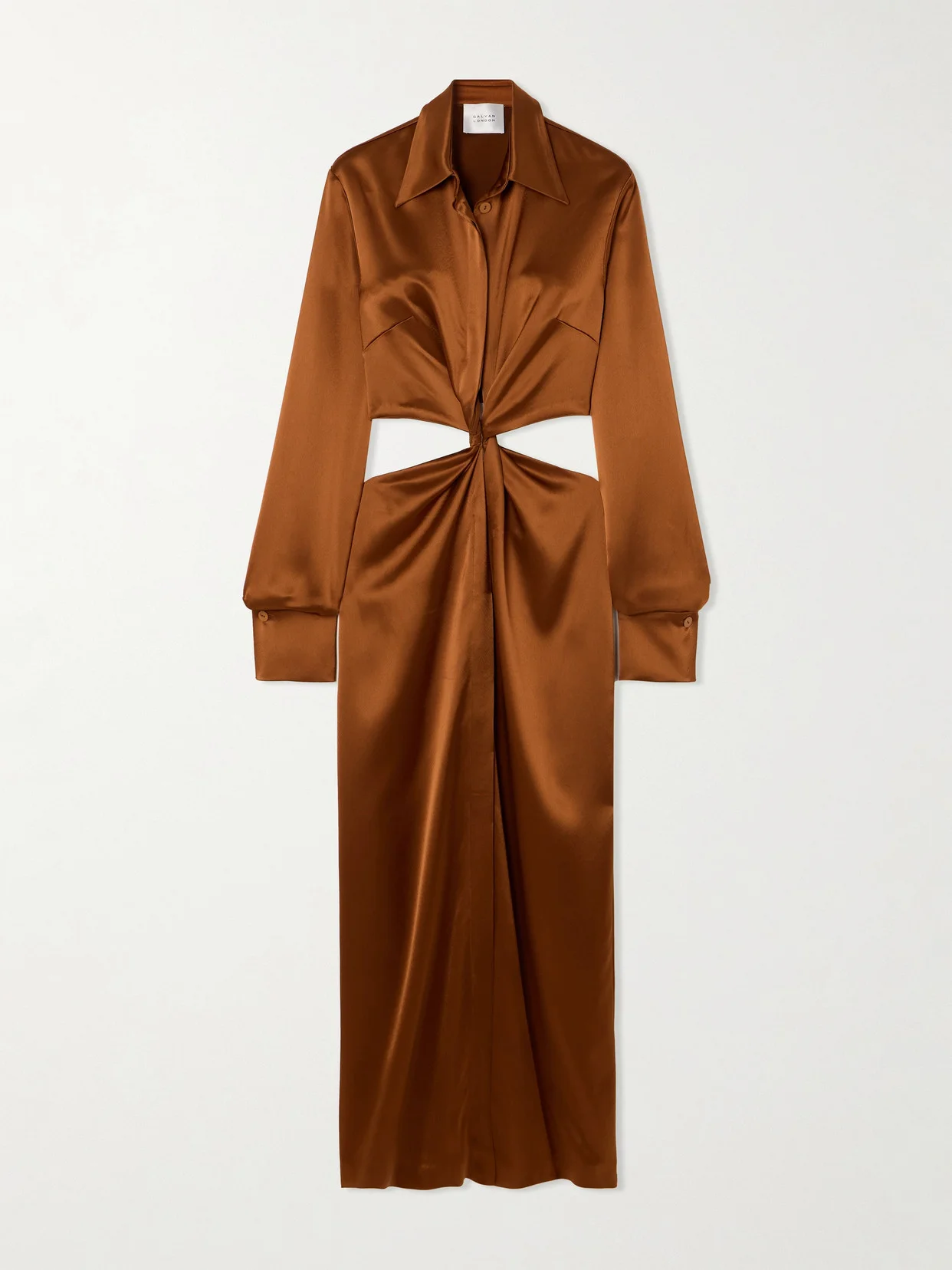 Hock Twist-front Cutout Satin Maxi Dress - 1