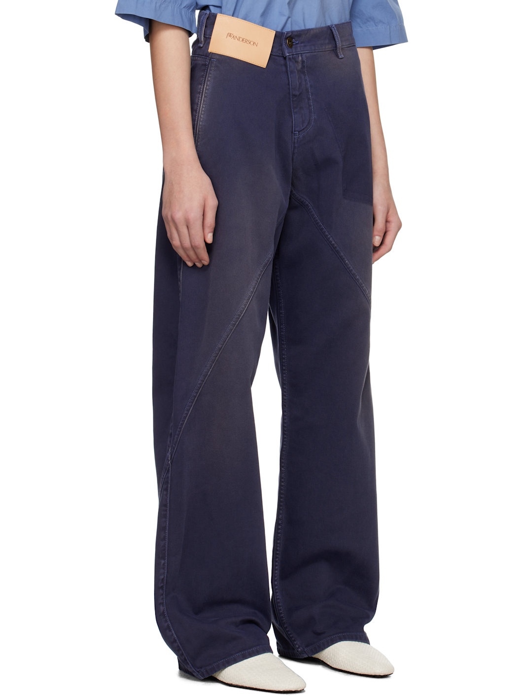 Navy Twisted Workwear Jeans - 2