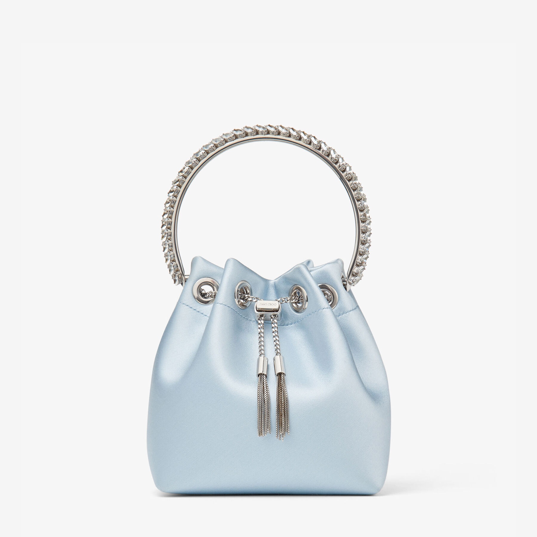 Bon Bon
Ice Blue Satin Bag with Swarovski Crystal Handle - 1