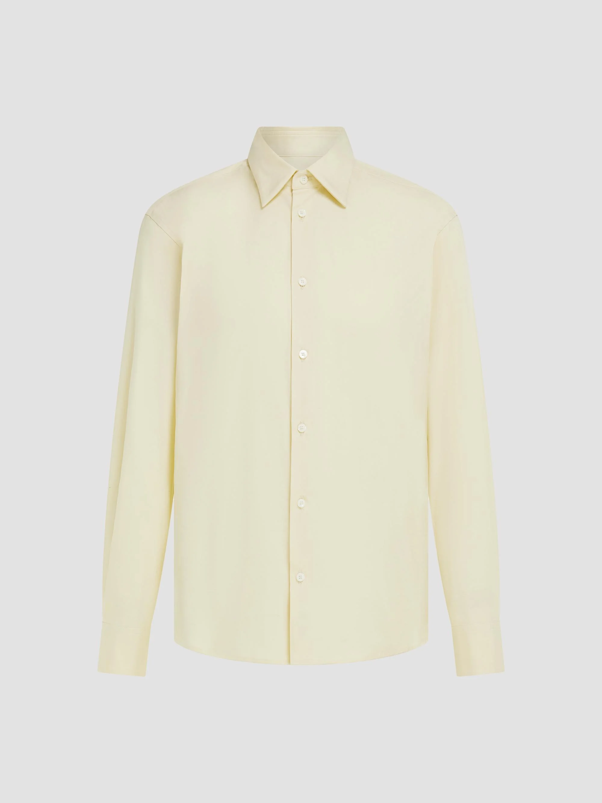 Men's Micro-Print Stretch-Cotton Poplin Shirt - Vanilla - 1