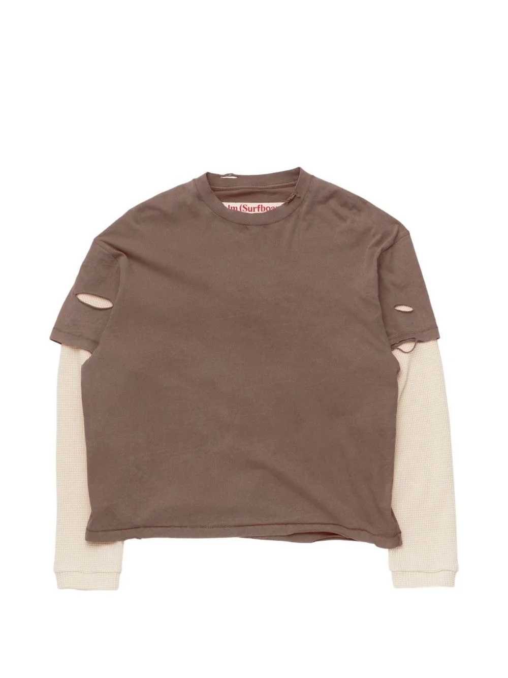 layered distressed T-shirt - 1