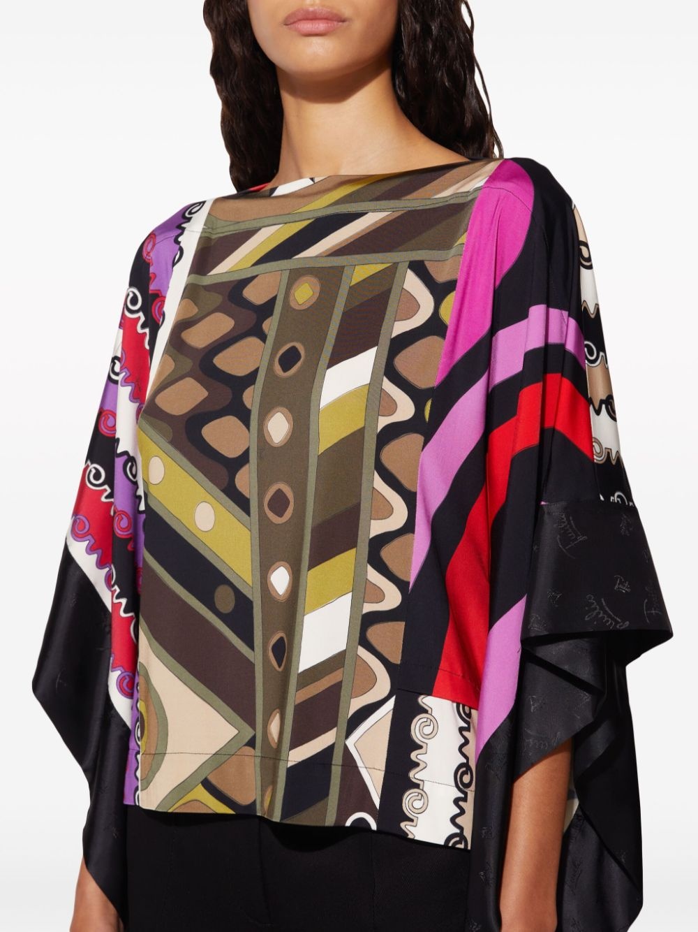 patchwork-print kaftan top - 5