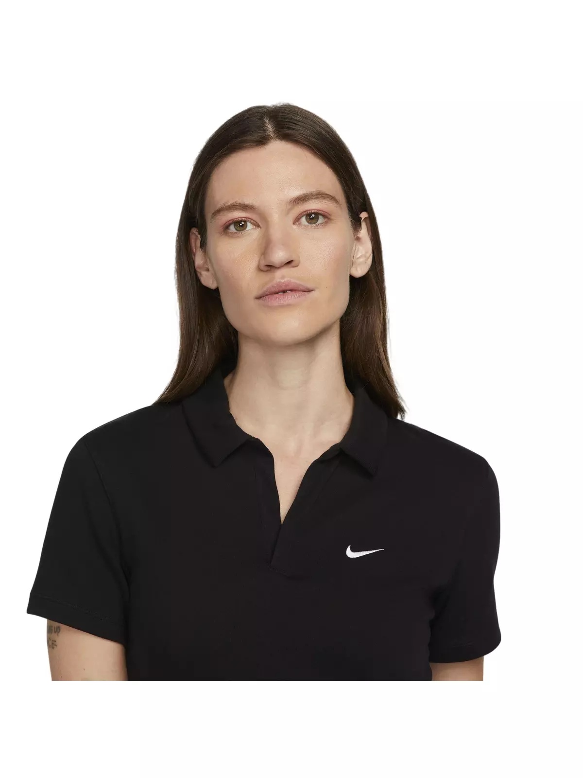 Women's Sportswear Essential Short-Sleeve Polo Top-Black - 3