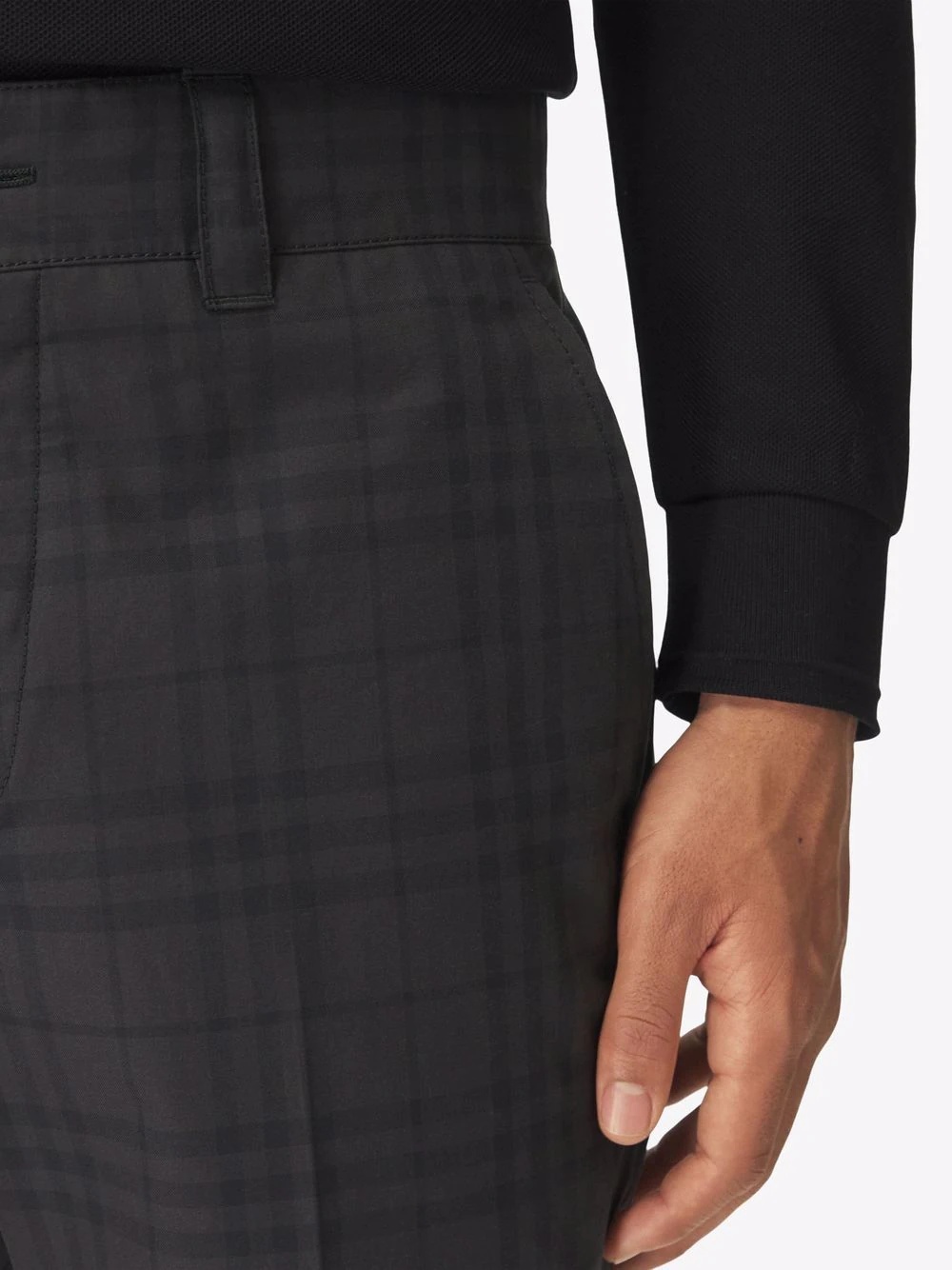 check-pattern tailored trousers - 5