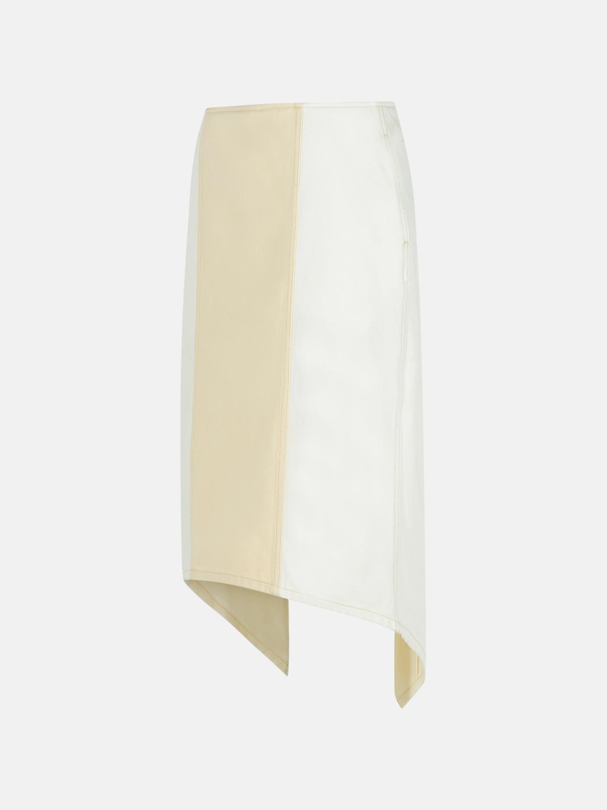 'LAYERED' WHITE COTTON SKIRT - 2