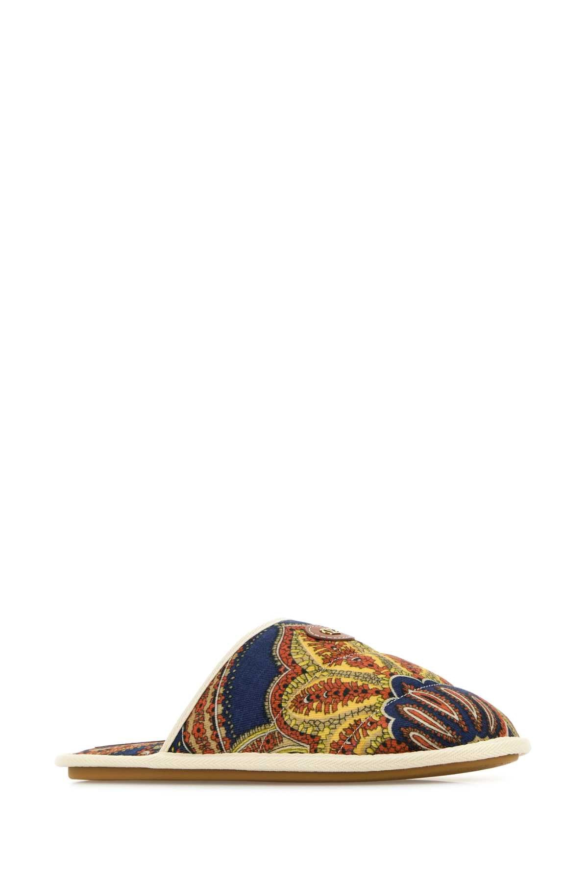 Valentino Garavani Men Printed Fabric Ta Chambre Slippers - 2
