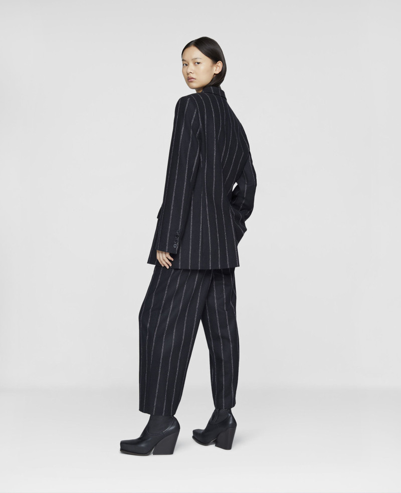 Pinstripe Wool Single-Breasted Boyfriend Blazer 3