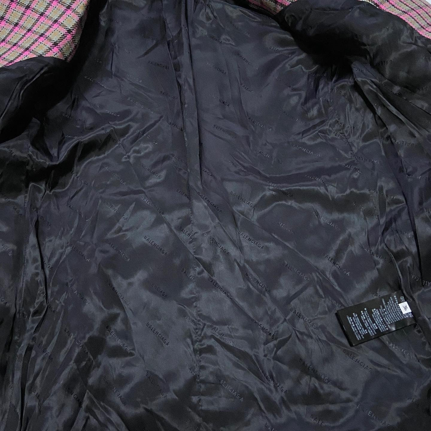 Balenciaga pink tweed hourglass blazer jacket 36 - 7
