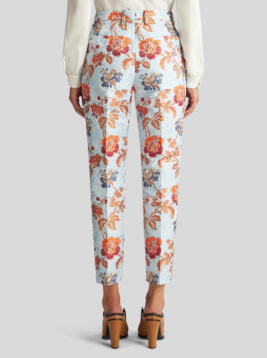 FLORAL JACQUARD TROUSERS - 5