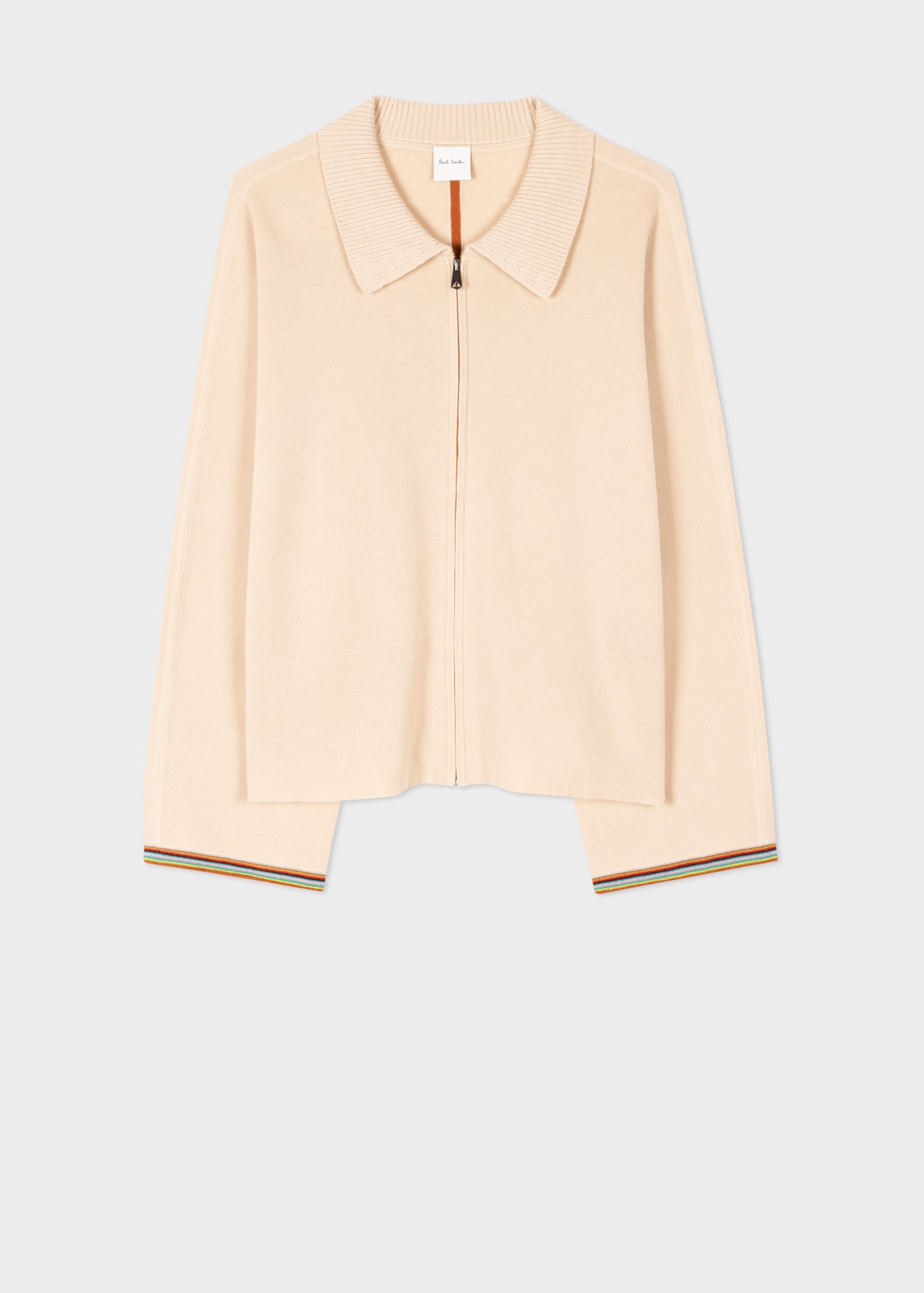 Merino Wool Zip Up Cardigan - 1