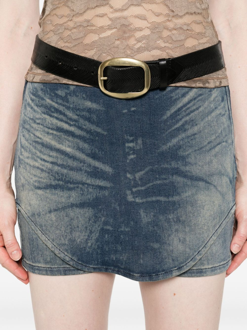 acid-wash denim shorts - 5