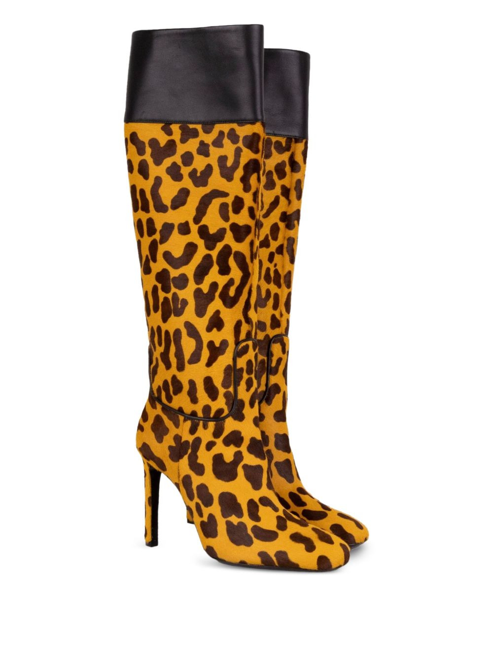 leopard-print stiletto boots - 2