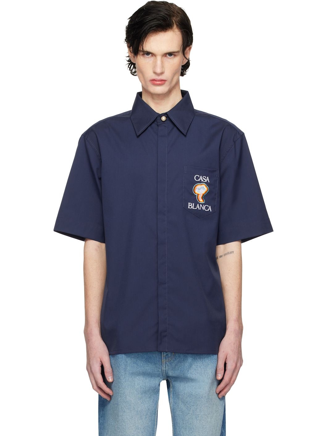 Navy Short Sleeve Shirt - 1