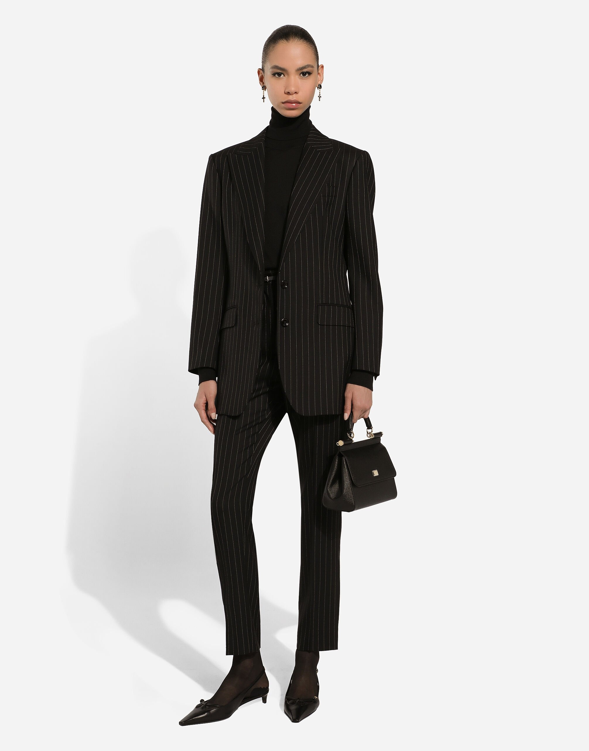 Single-breasted pinstripe wool jacket - 2
