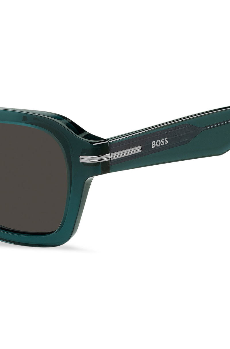 BOSS TEMPLE-LOGO SUNGLASSES IN GREEN ACETATE outlook