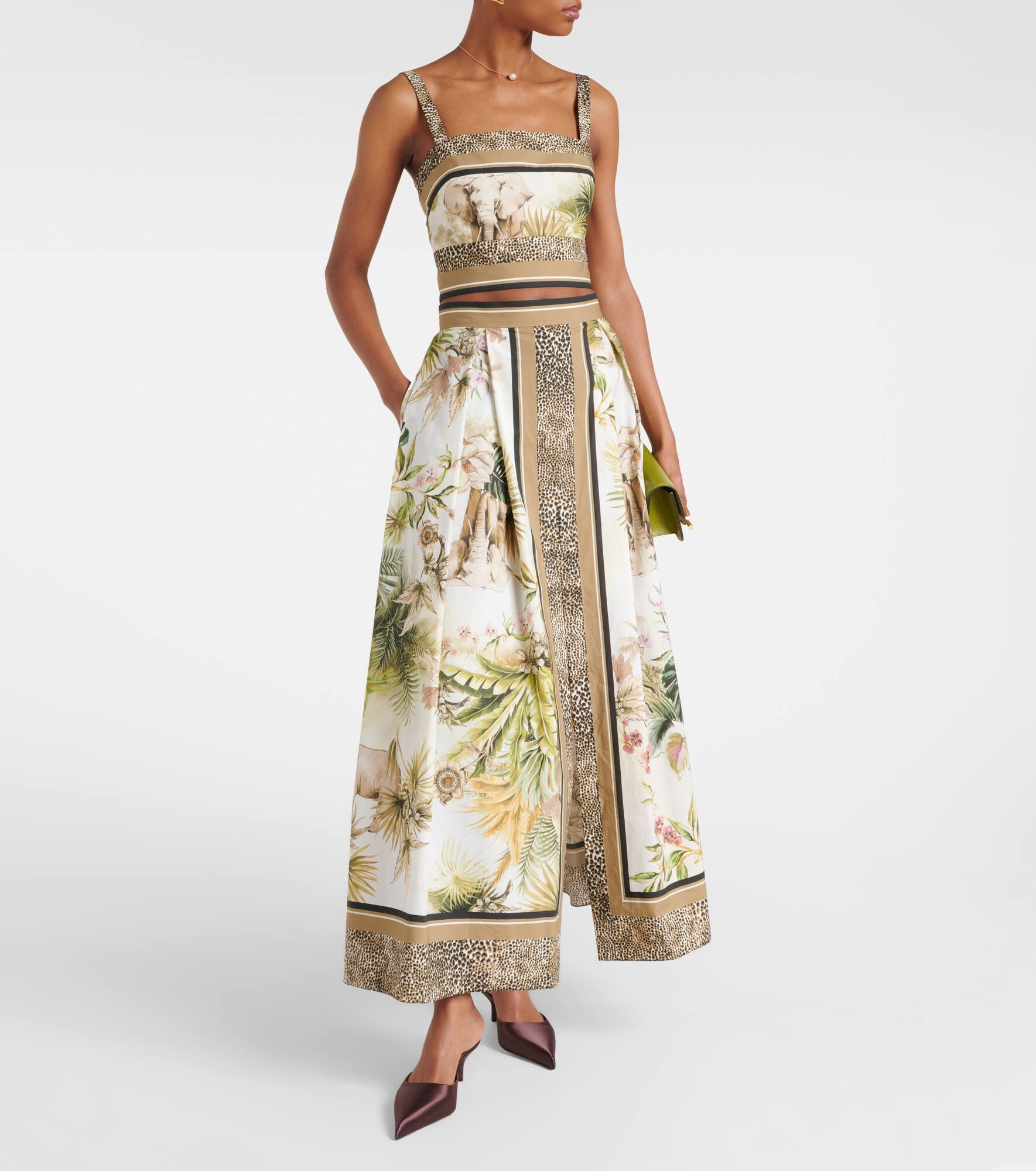 Printed cotton maxi skirt - 2