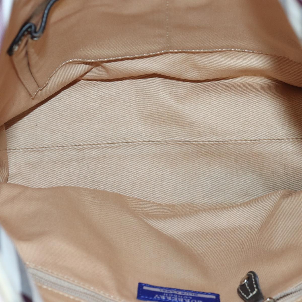 Burberry Blue Label Shoulder Bag Canvas White Brown Silver - 11