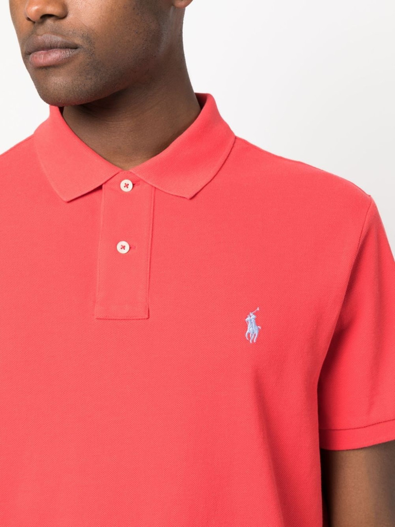 logo-embroidered short-sleeved polo shirt 5