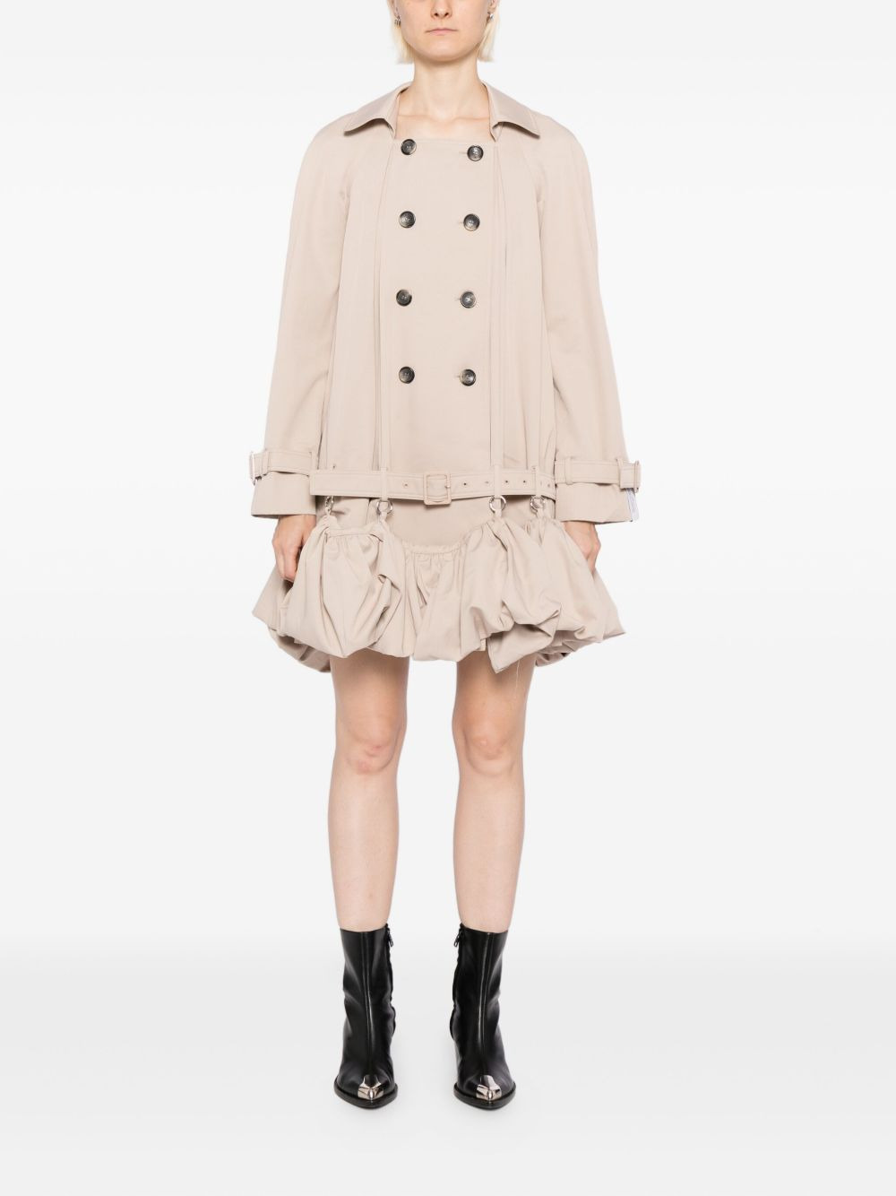 puffed-hem dress - 2