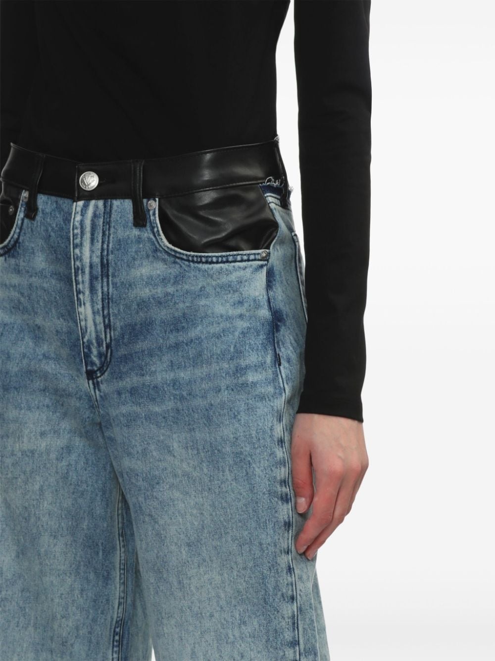 cotton wide-leg jeans - 5