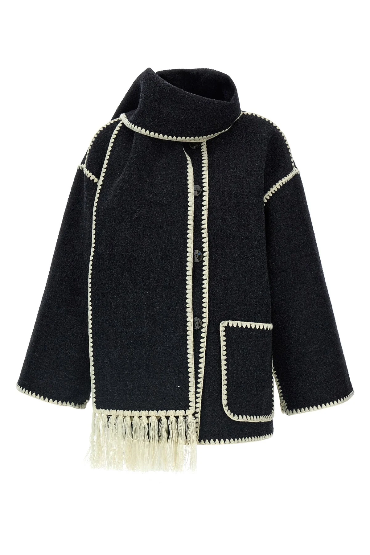 'Embroidered Scarf Jacket Harvest' coat - 1