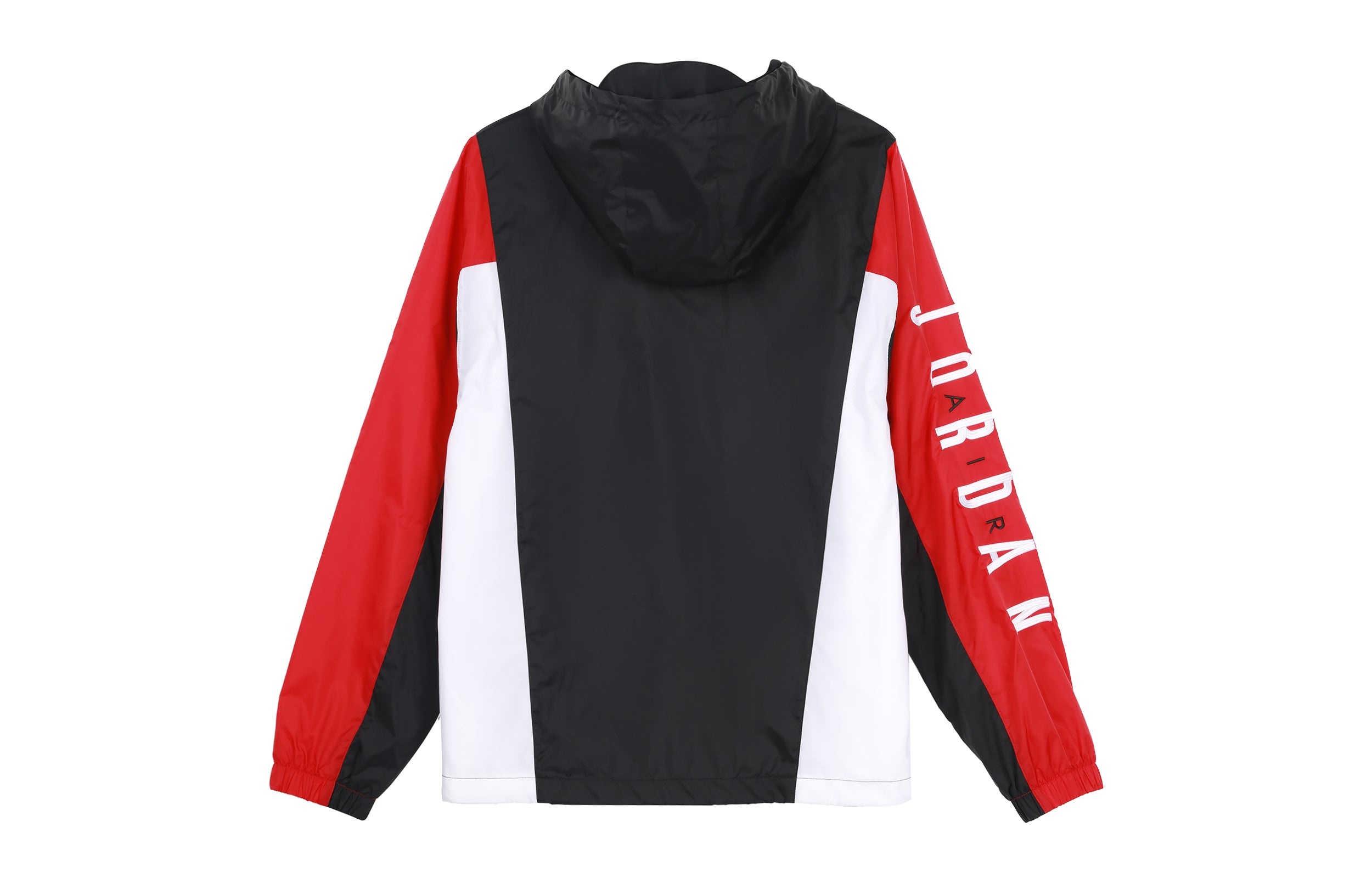 Men's Air Jordan Windproof Casual Sports Colorblock Hooded Training Logo Woven Jacket Autumn Black D - 2