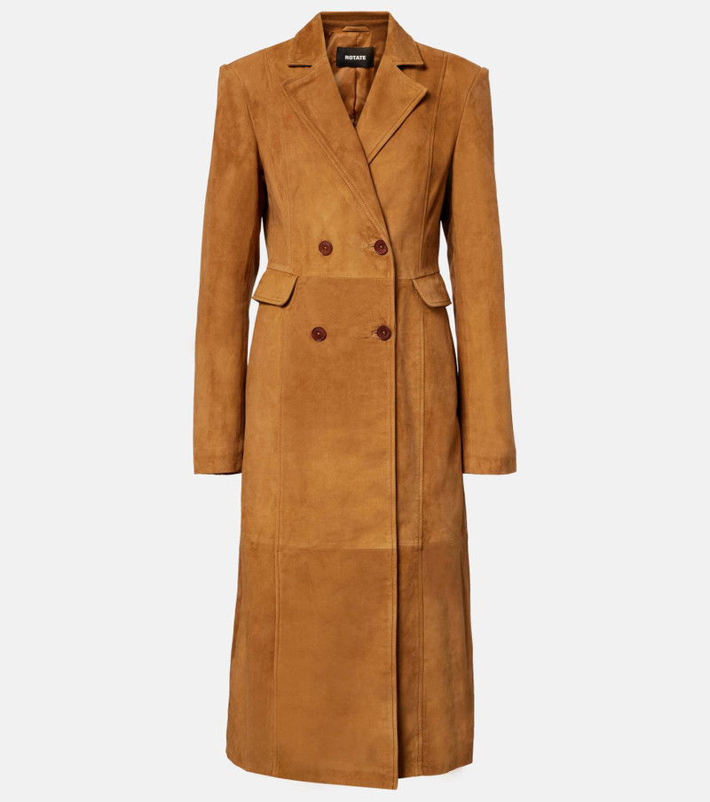 Double-breasted suede coat 1
