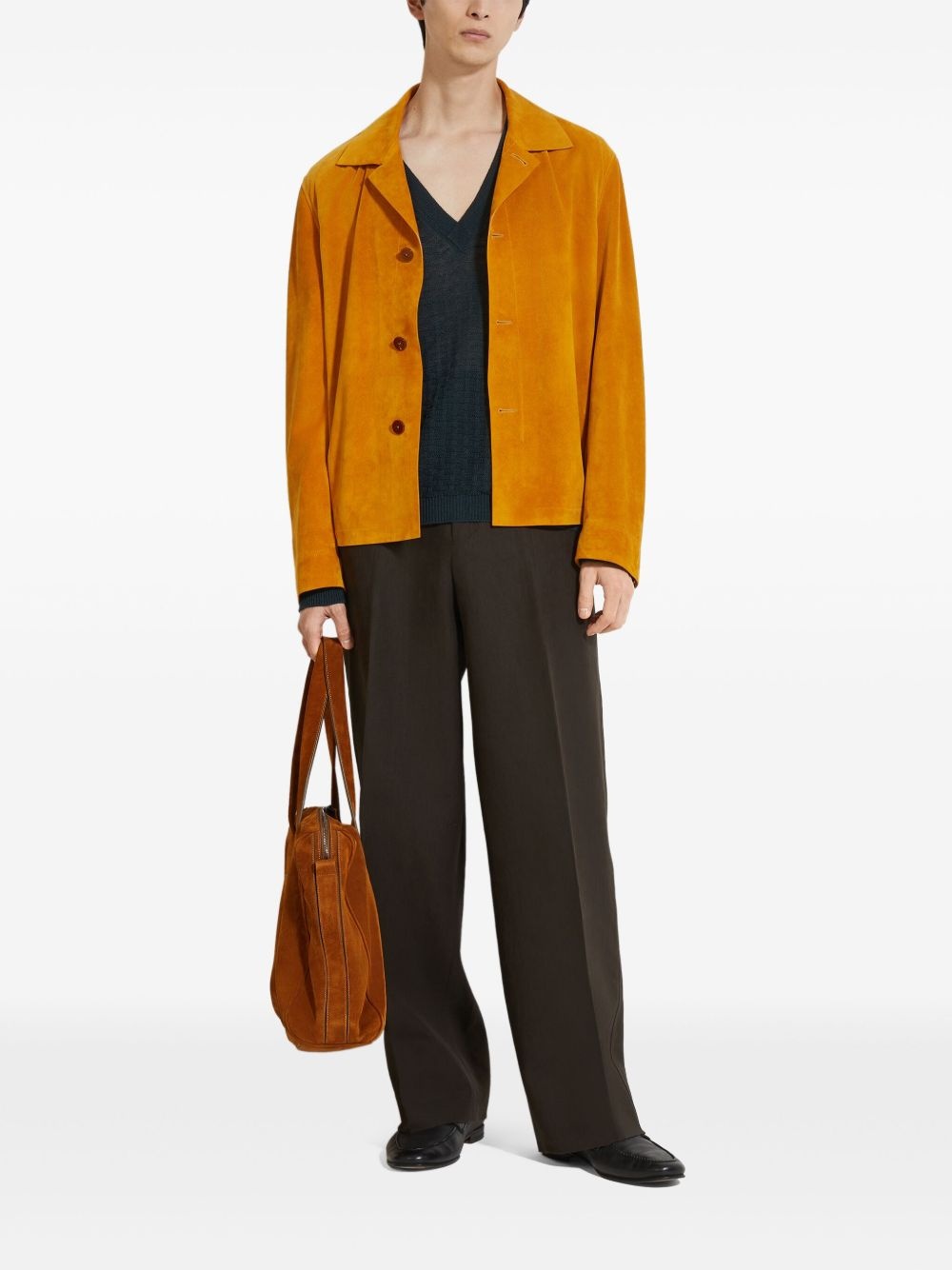 button-up suede jacket - 2