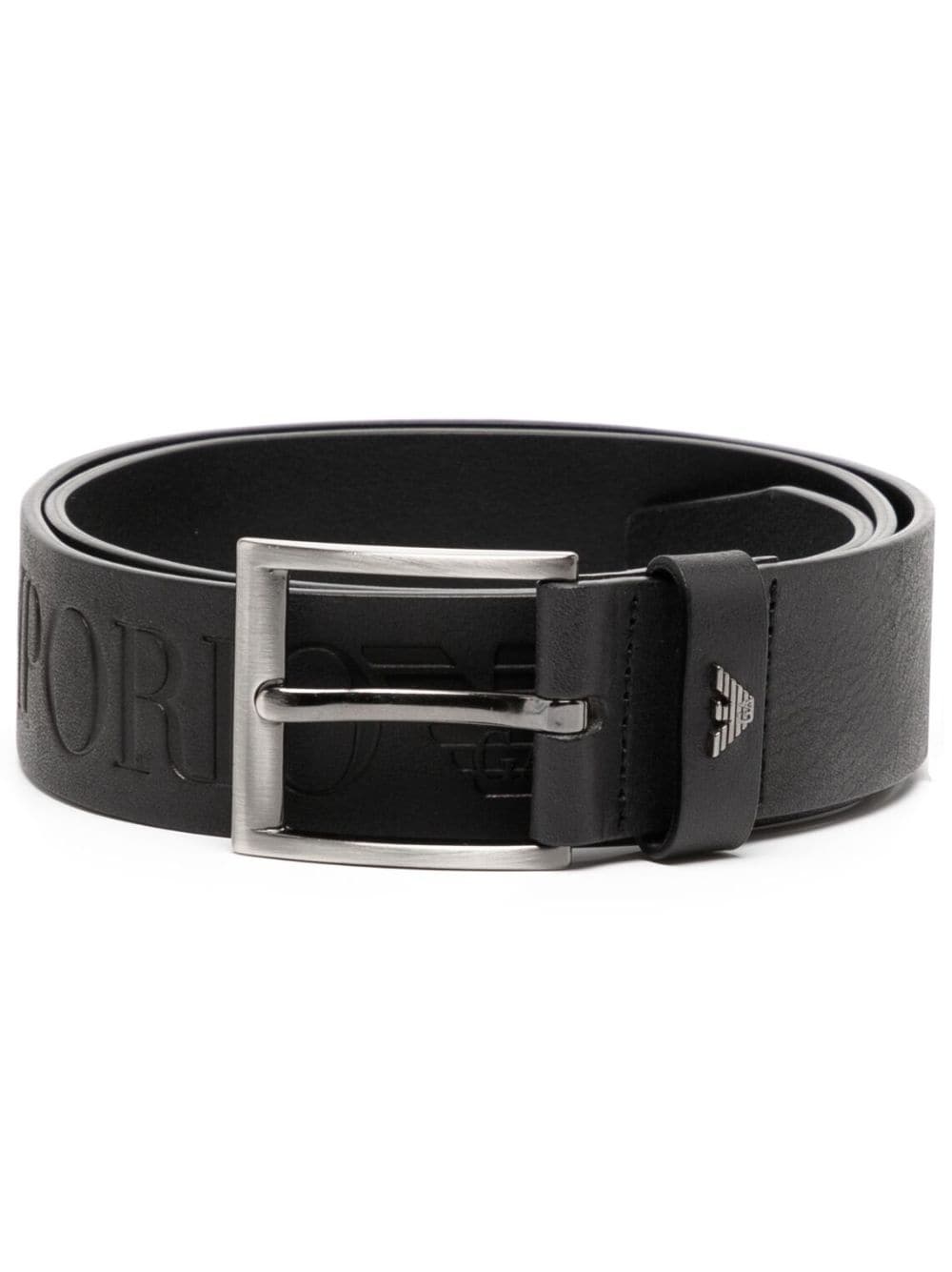 debossed-logo leather belt - 1