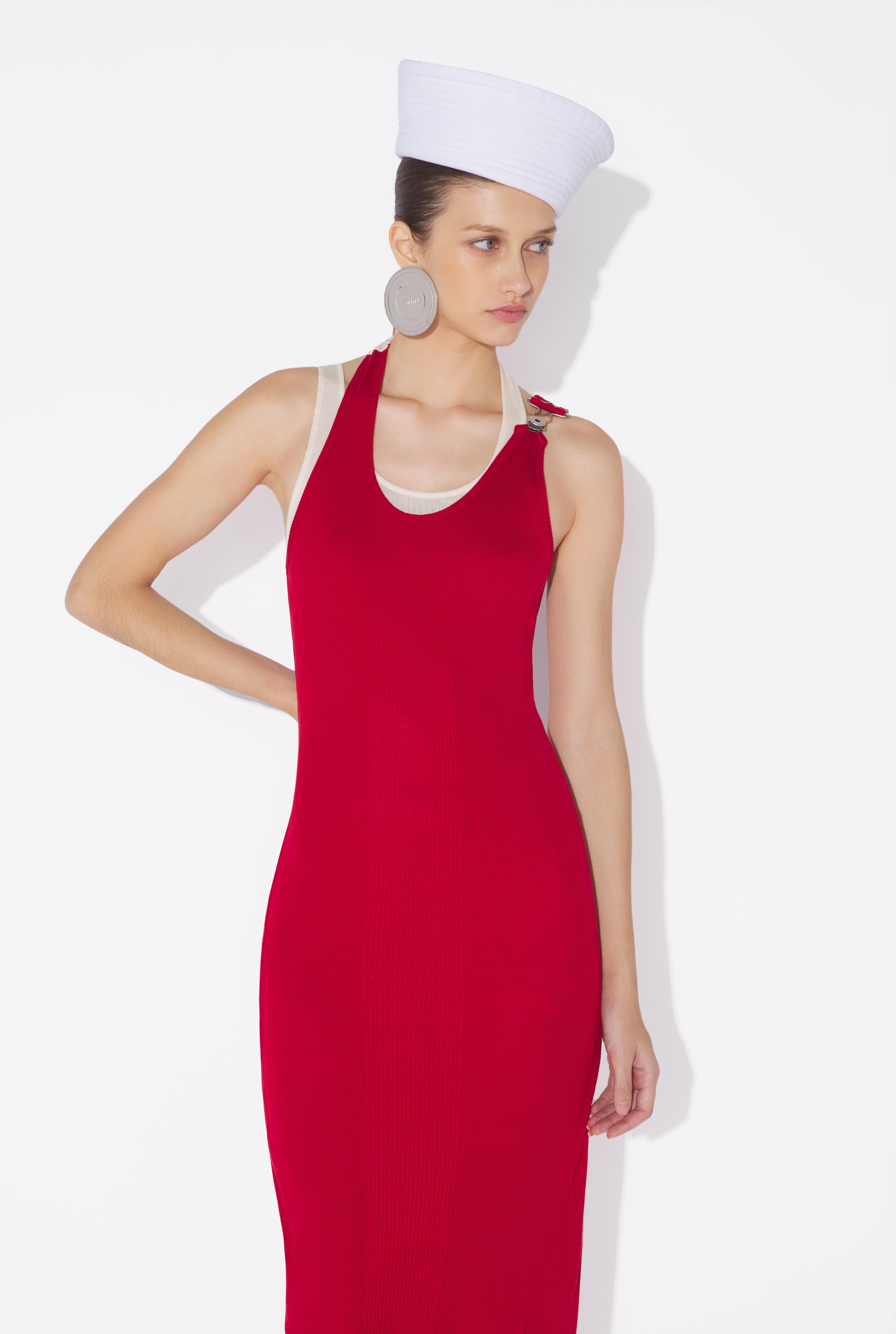 THE RED DRAPED DOUBLE DRESS - 3