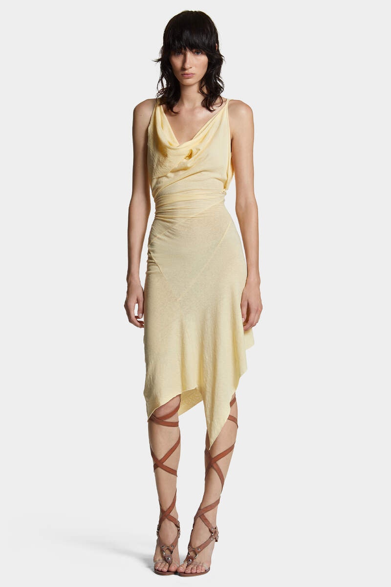 DSQUARED2 ASYMMETRICAL DYED JERSEY DRESS | REVERSIBLE