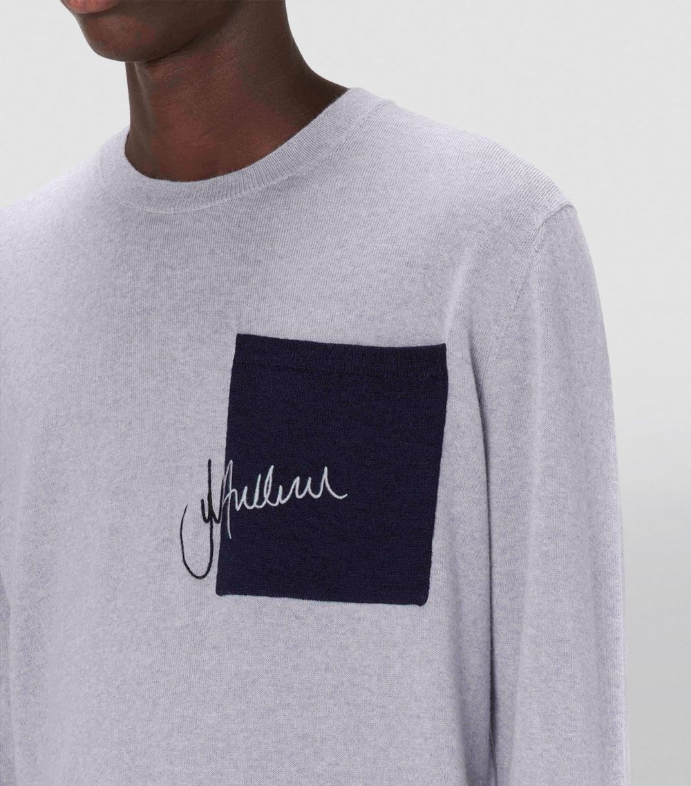 JW Anderson SIGNATURE POCKET CREWNECK JUMPER | REVERSIBLE