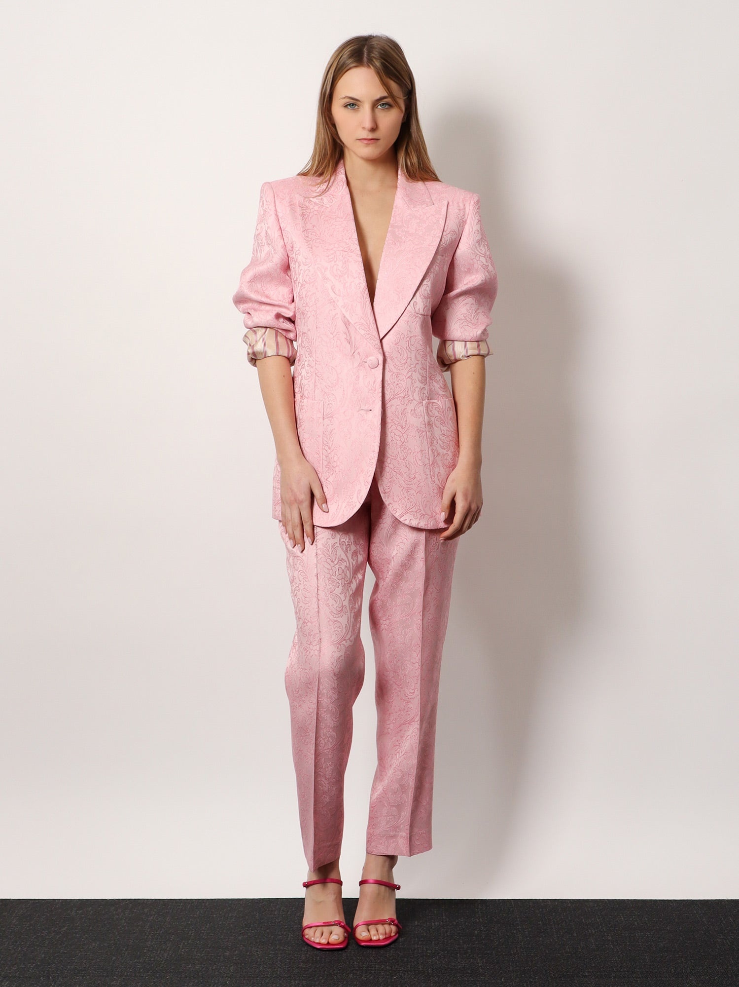 ベスト・ジレ ETRO Jacquard silk blend blazer with embroidery Etro Jacquard Silk Blend Blazer With Embroidery In Multi
