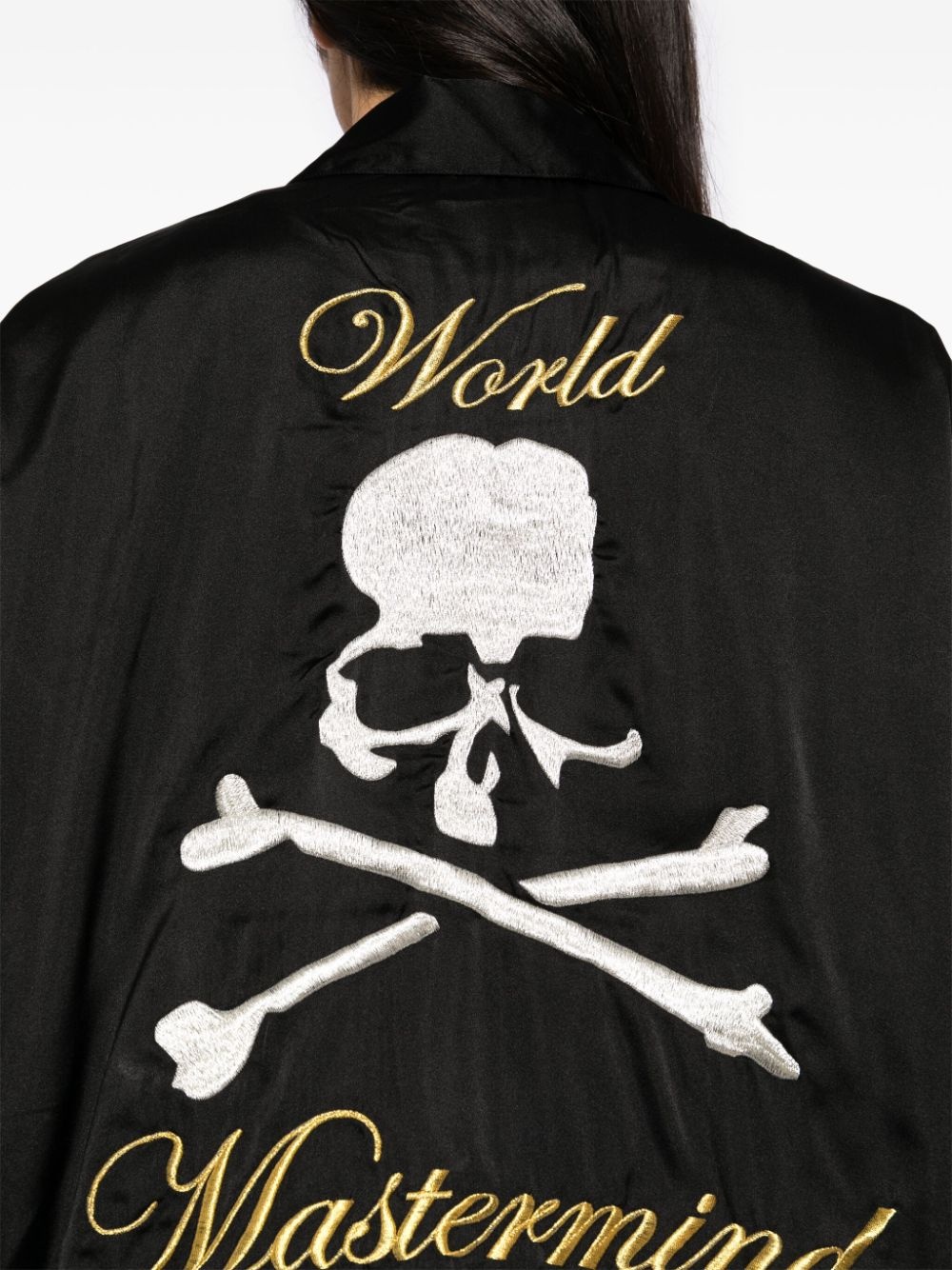 skull-embroidered shirt - 5
