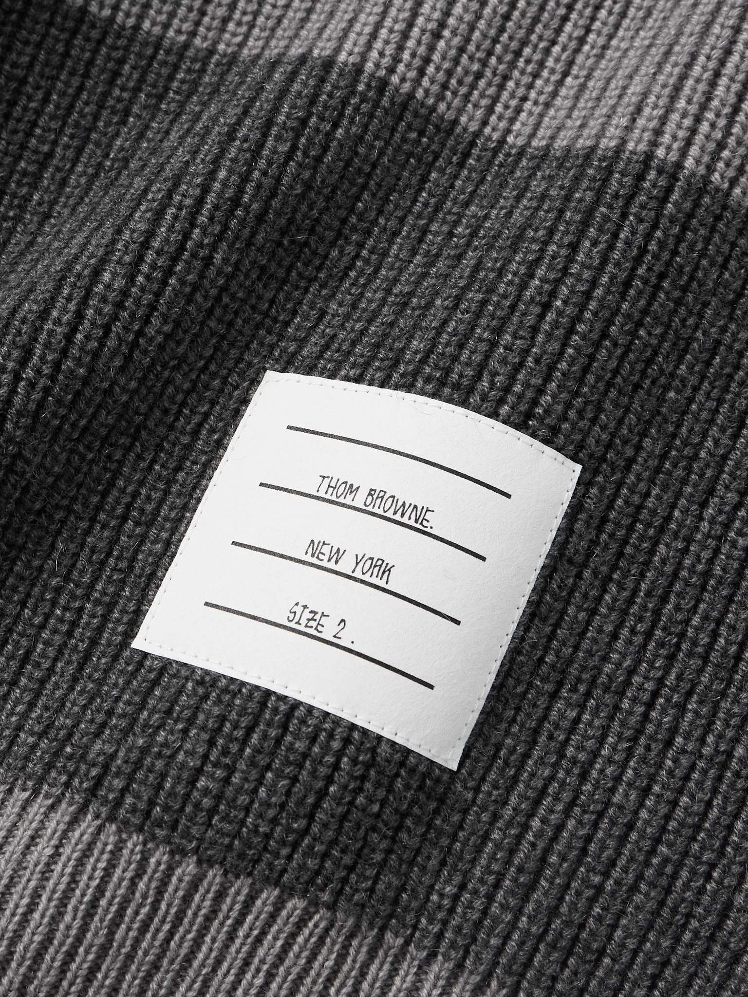 Logo-Appliquéd Striped Garment-Dyed Cashmere Hoodie - 4