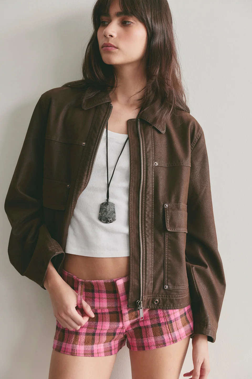 Ana Plaid Micro Shorts - 1