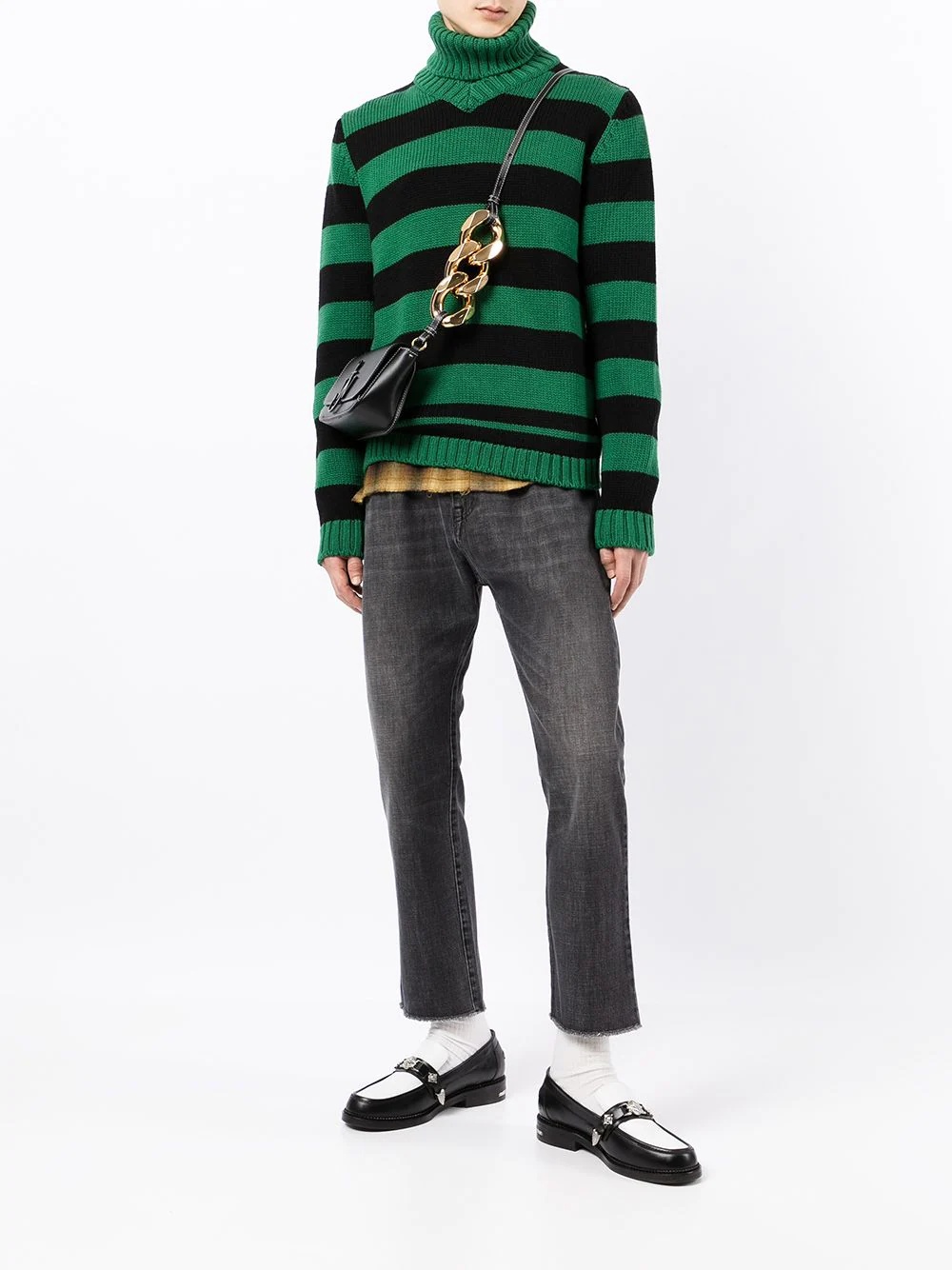 striped turtleneck jumper - 2