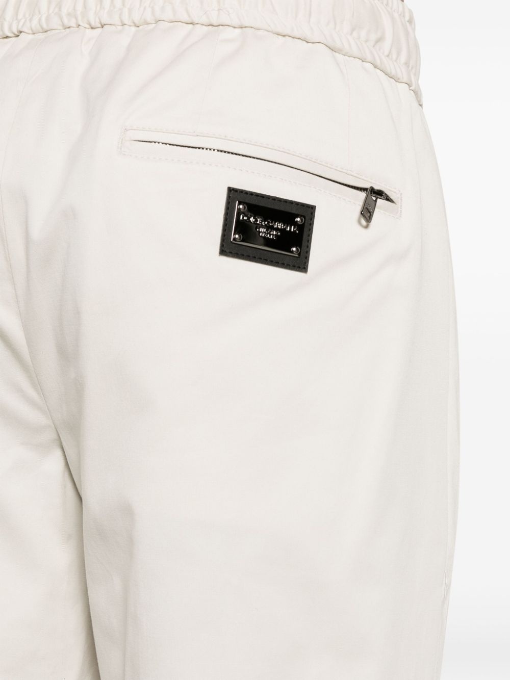 logo-plaque tapered-leg trousers - 5