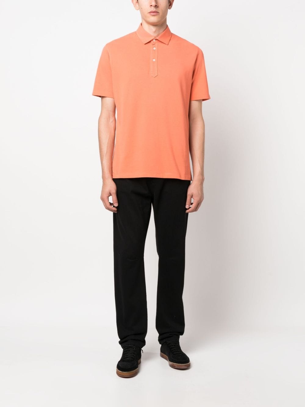 short-sleeved cotton polo shirt - 2