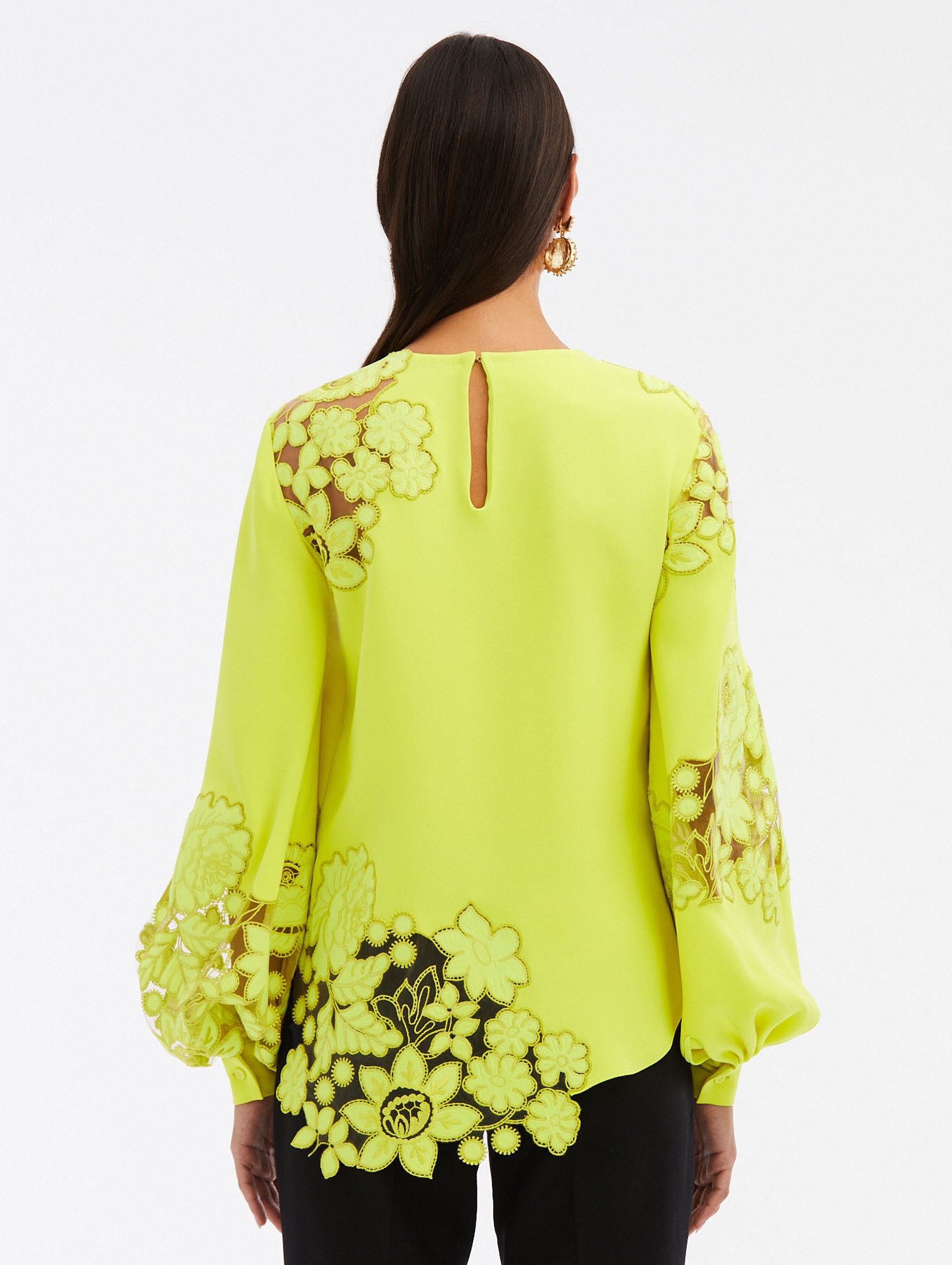 MIXED BOTANICAL EMBROIDERED BLOUSE - 3