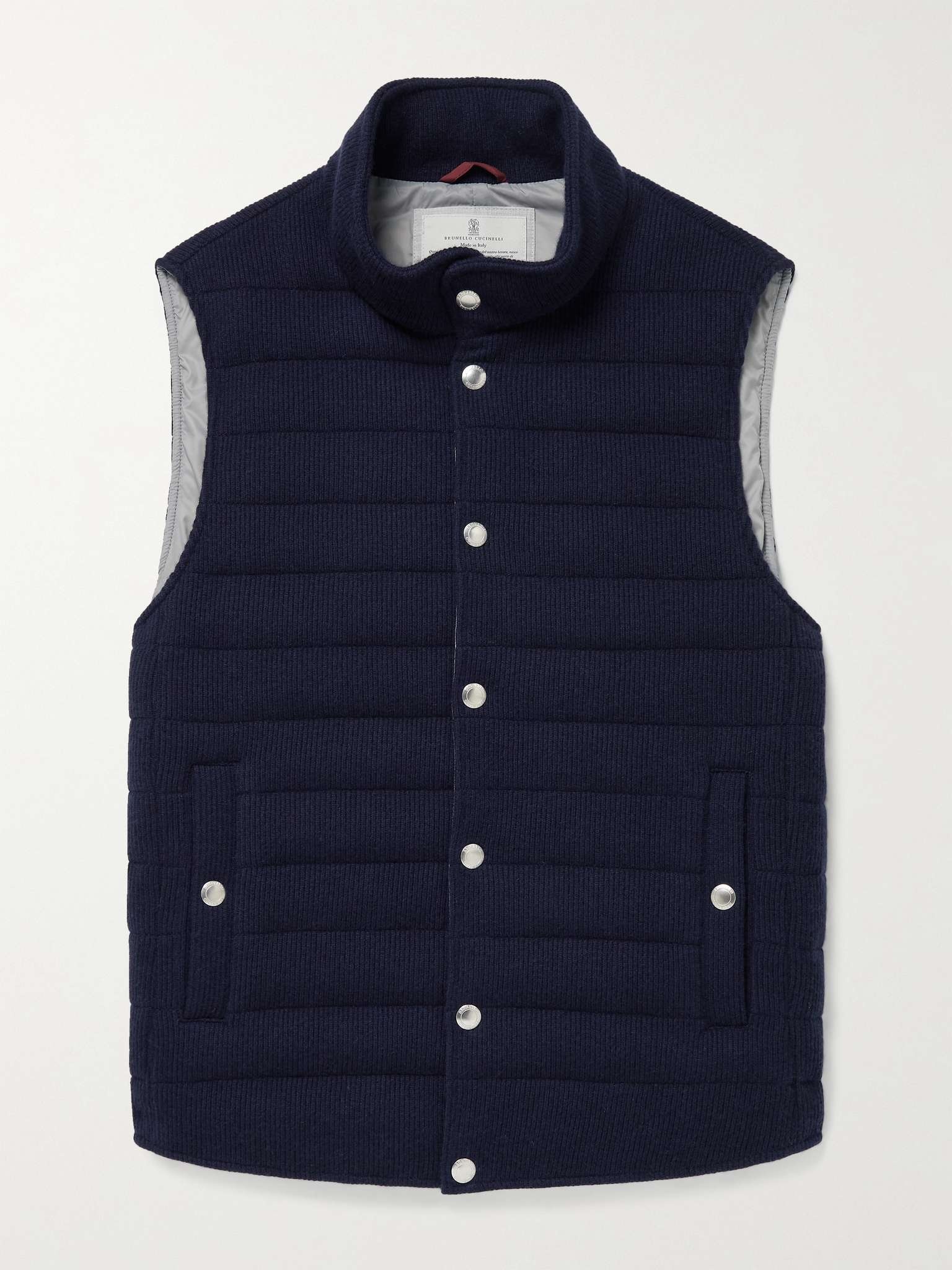 Quilted Ribbed Cashmere Down Gilet - 1