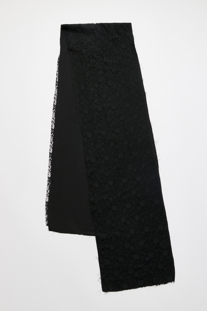 Our Legacy Layered Scarf Eclipse Black Merino Voile outlook